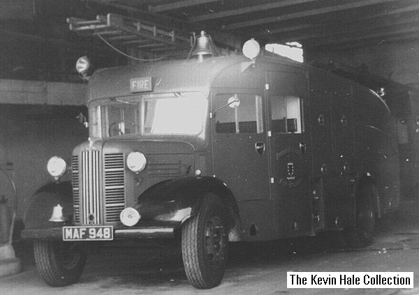 MAF 948 - 1950 Austin K4/Home Office WrT. Picture courtesy of Cornwall County Fire Brigade.